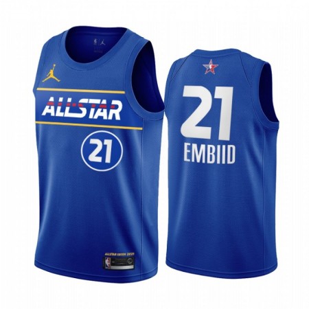 Philadelphia 76ers Joel Embiid 21 2021 All-Star Jordan Brand Sininen Miesten Pelipaidat Swingman